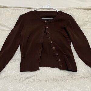 Brown Button-Up Cardigan